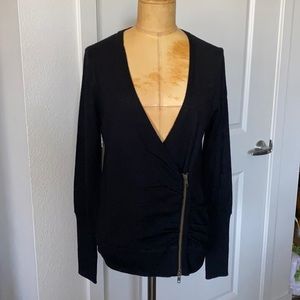 J Crew merino wool asymmetrical zip front sweater